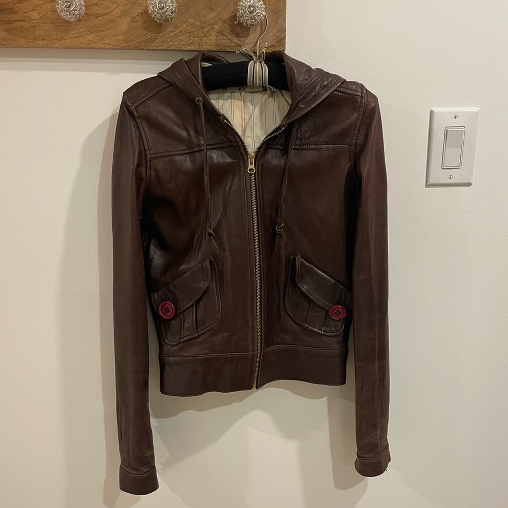 Mike & Chris Hooded Leather Jacket